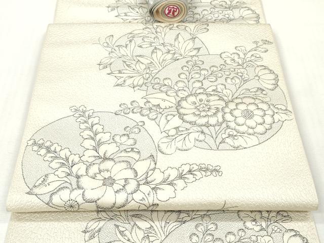 平和屋着物▼本場筑前博多織 名古屋帯 帯反物 辻が花 証紙付き 逸品 未使用 DABG7364zy