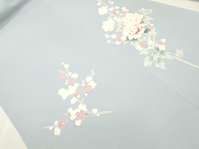 平和屋着物▼付下げ 反物 着尺 刺繍 草花文 逸品 未使用 DABG7452zy