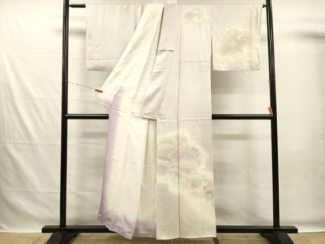 平和屋着物■訪問着 刺繍 風景花文 暈し染め 正絹 逸品 DABG7524ya