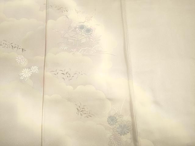 平和屋着物■訪問着 刺繍 風景花文 暈し染め 正絹 逸品 DABG7524ya