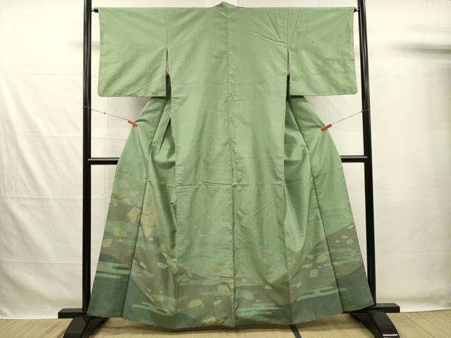 平和屋着物■訪問着 本場染大島紬 エ霞風景文 正絹 逸品 DABG7530ya