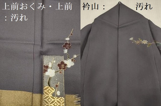 平和屋着物■訪問着 短冊花文 枝梅 金彩 正絹 逸品 DABG7554ya
