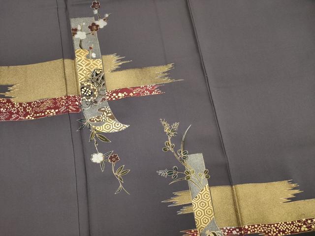 平和屋着物■訪問着 短冊花文 枝梅 金彩 正絹 逸品 DABG7554ya