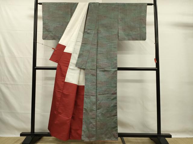 平和屋着物■上質な紬 霞文 暈し染め 正絹 逸品 未使用 DABG7606ya