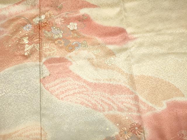 平和屋着物■訪問着 駒刺繍 草花文 暈し染め 金彩 鈴乃屋扱い 正絹 逸品 DABG7617ya