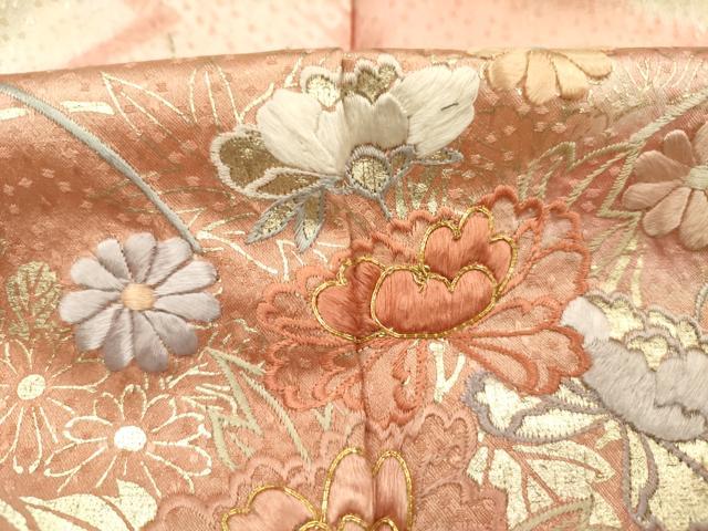 平和屋着物■訪問着 駒刺繍 草花文 暈し染め 金彩 鈴乃屋扱い 正絹 逸品 DABG7617ya