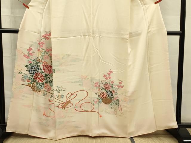 平和屋着物■訪問着 刺繍 牡丹 花車文 正絹 逸品 DABG7625ya