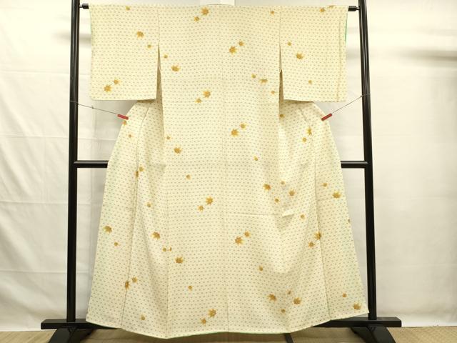 平和屋着物■上質な小紋 舞楓文 麻の葉 正絹 逸品 DABG7626ya