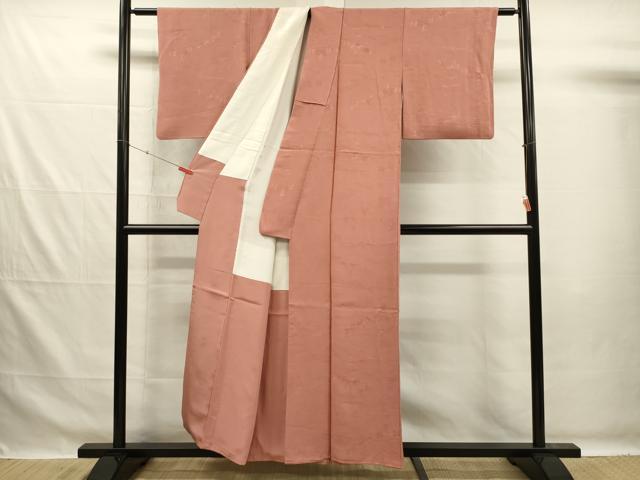 平和屋着物■上質な色無地 人物風景文 大名行列 赭色 正絹 逸品 DABG7629ya