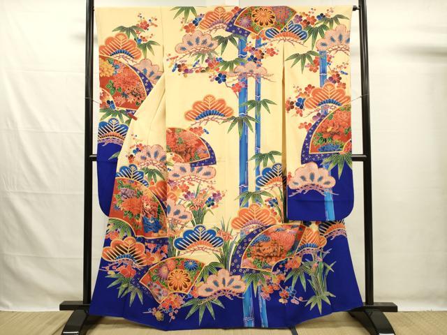 平和屋着物■豪華振袖 地紙牡丹文 松竹梅 金彩 正絹 逸品 DABG7638ya