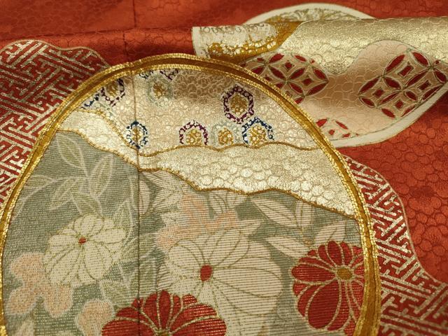 平和屋着物■訪問着 駒刺繍 花丸文 金彩 正絹 逸品 DABG7650ya