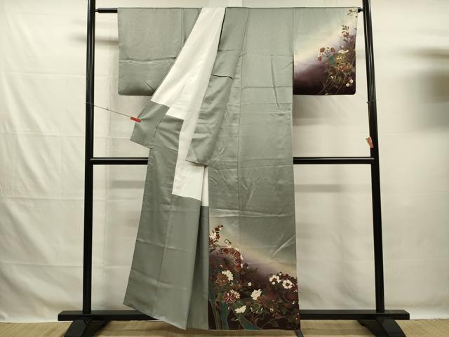 平和屋着物■訪問着 花唐草文 暈し染め 金彩 正絹 逸品 DABG7652ya