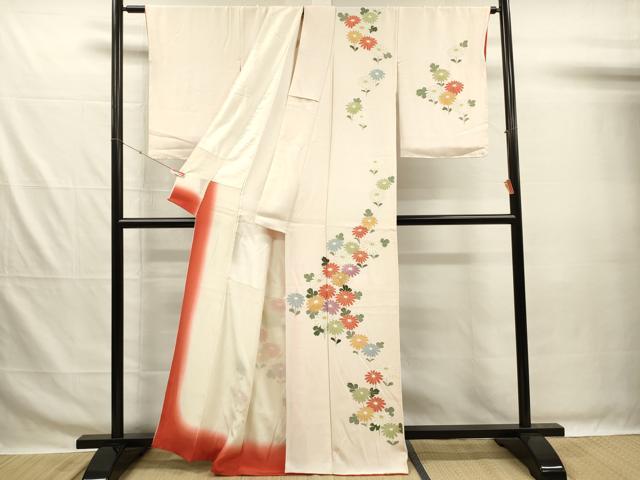 平和屋着物■訪問着 駒刺繍 菊 銀彩 正絹 逸品 DABG7663ya