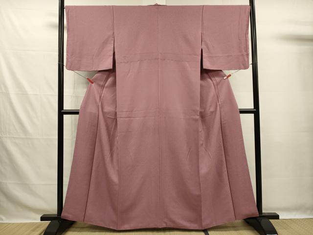 平和屋着物■上質な色無地 霞地紋 葡萄鼠色 正絹 逸品 DABG7671ya