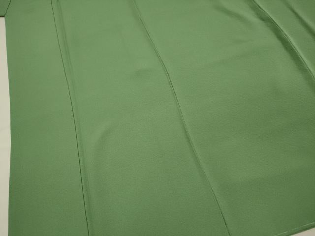 平和屋着物■上質な色無地 若葉色 正絹 逸品 DABG7673ya