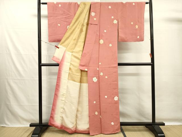 平和屋着物■上質な小紋 地紋起こし 舞花文 正絹 逸品 DABG7684ya