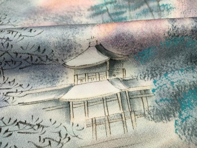 平和屋着物■上質な小紋 手描き 風景文 暈し染め 正絹 逸品 DABG7686ya