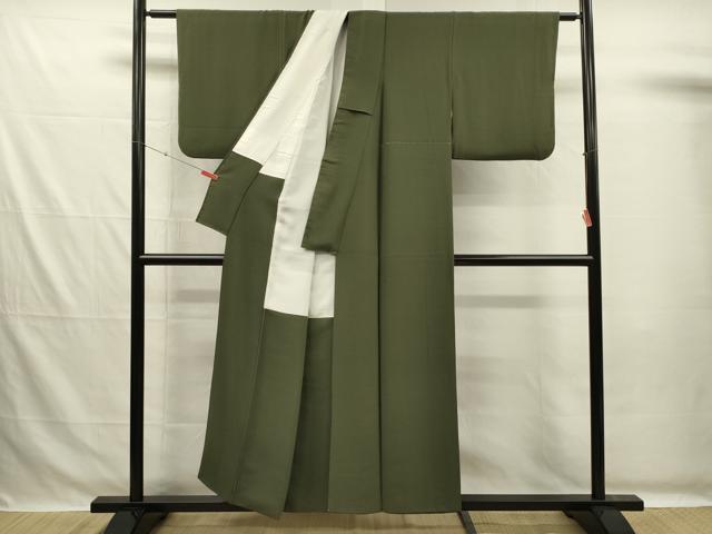 平和屋着物■上質な色無地 麹塵色 正絹 逸品 DABG7701ya