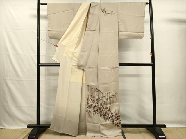 平和屋着物■訪問着 刺繍 笹竹文 枝梅 正絹 逸品 DABG7704ya