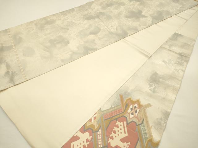 平和屋着物◎太鼓柄 本袋帯 有栖川鹿文 金糸 引箔 正絹 逸品 DABG7735ya