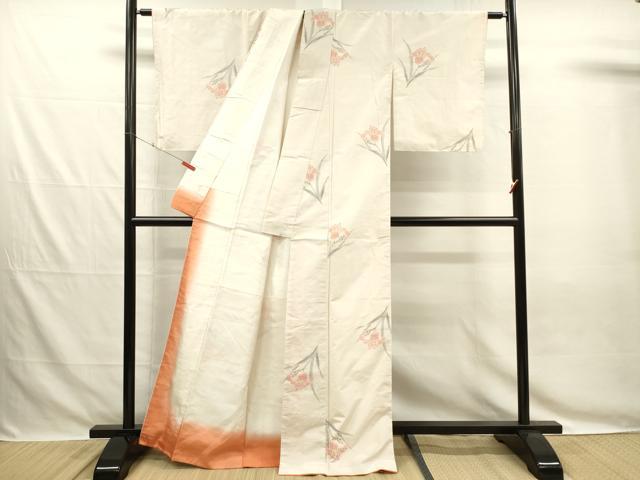 平和屋着物■上質な紬 杜若文 正絹 逸品 DABG7843ya