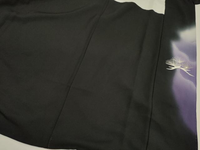 平和屋着物■豪華黒留袖 刺繍 御所車花文 暈し染め 金銀彩 正絹 逸品 DABG7846ya