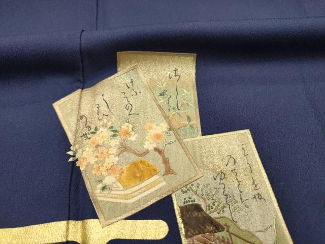 平和屋着物■訪問着 かるた 詩歌 暈し染め 金彩 正絹 逸品 DABG7850ya