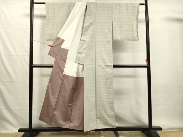 平和屋着物■上質な紬 横段文 正絹 逸品 DABG7852ya