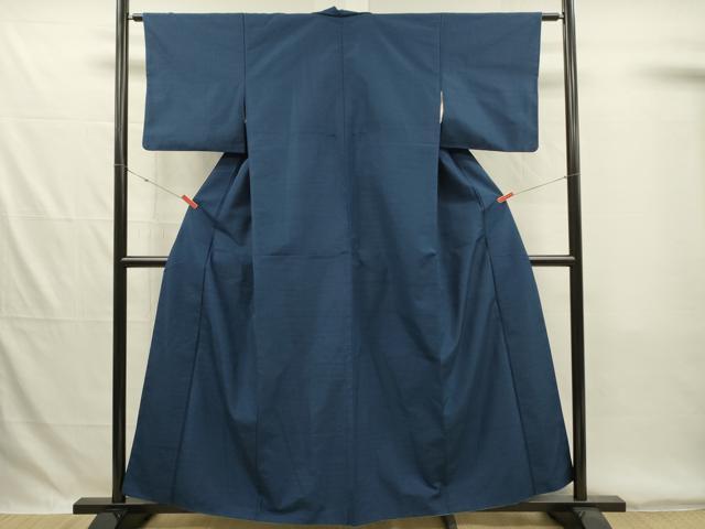 平和屋着物■上質な紬 藍色 正絹 逸品 DABG7854ya