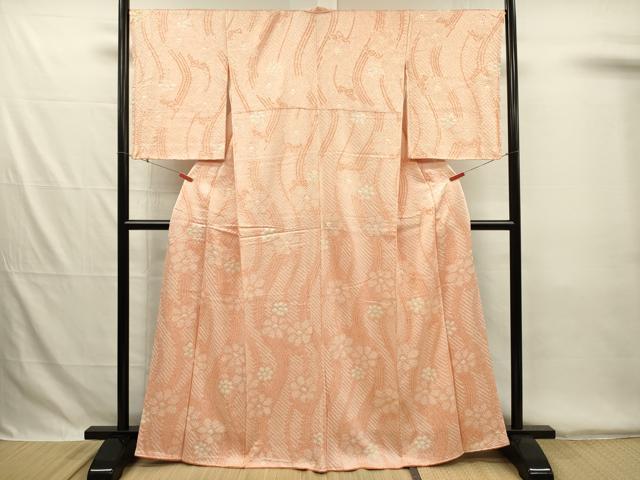 平和屋着物■上質な小紋 総絞り 舞花文 正絹 逸品 DABG7857ya
