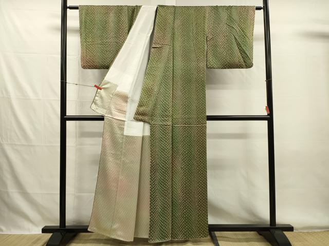 平和屋着物■上質な小紋 総絞り 間道 正絹 逸品 DABG7858ya