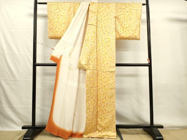 平和屋着物■上質な小紋 総絞り 間道 正絹 逸品 DABG7861ya