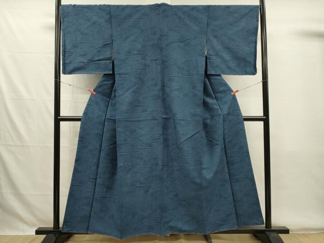 平和屋着物■上質な小紋 紬地 御所車風景花文 正絹 逸品 未使用 DABG7864ya