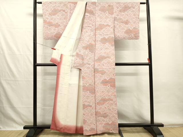 平和屋着物■上質な小紋 総絞り 雲文 正絹 逸品 DABG7869ya