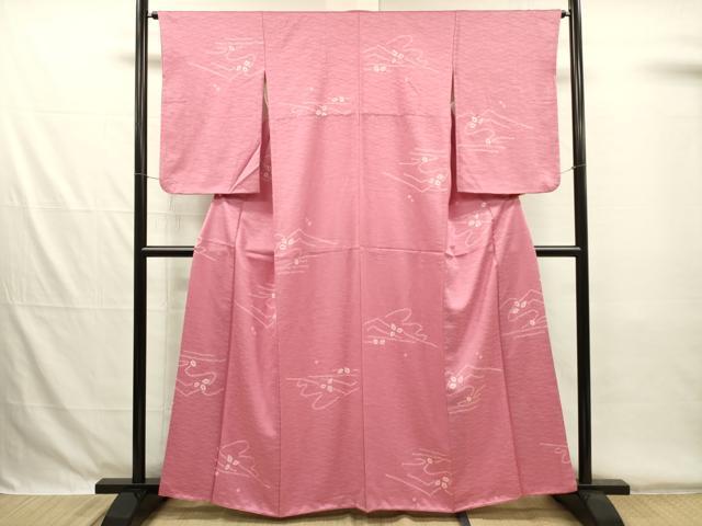 平和屋着物■上質な小紋 絞り 舞葉文 正絹 逸品 DABG7875ya