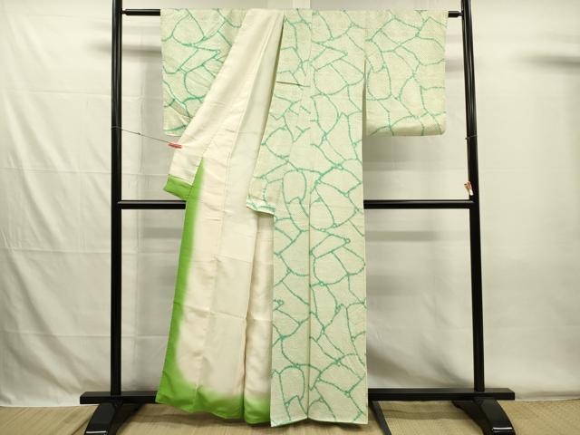 平和屋着物■上質な小紋 総絞り 抽象文様 正絹 逸品 DABG7877ya