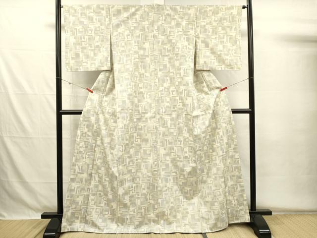 平和屋着物■上質な紬 幾何学文 正絹 逸品 DABG7930ya