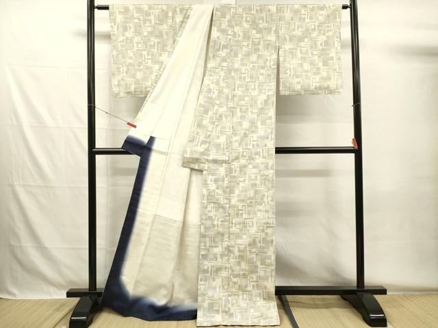 平和屋着物■上質な紬 幾何学文 正絹 逸品 DABG7930ya