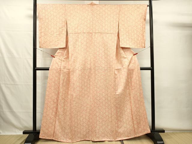 平和屋着物■上質な小紋 鹿の子 花青海波 正絹 逸品 DABG7936ya