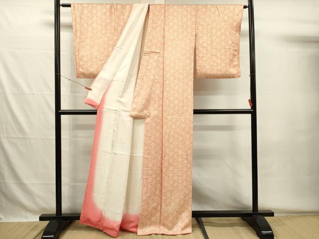 平和屋着物■上質な小紋 鹿の子 花青海波 正絹 逸品 DABG7936ya