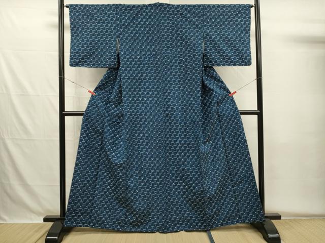 平和屋着物■上質な紬 幾何学文 正絹 逸品 DABG7943ya