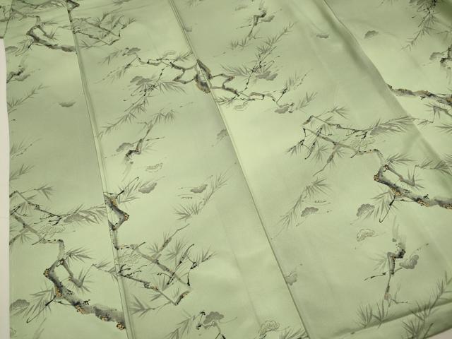平和屋着物■上質な小紋 手描き 枝松文 暈し染め 金彩 正絹 逸品 DABG7972ya