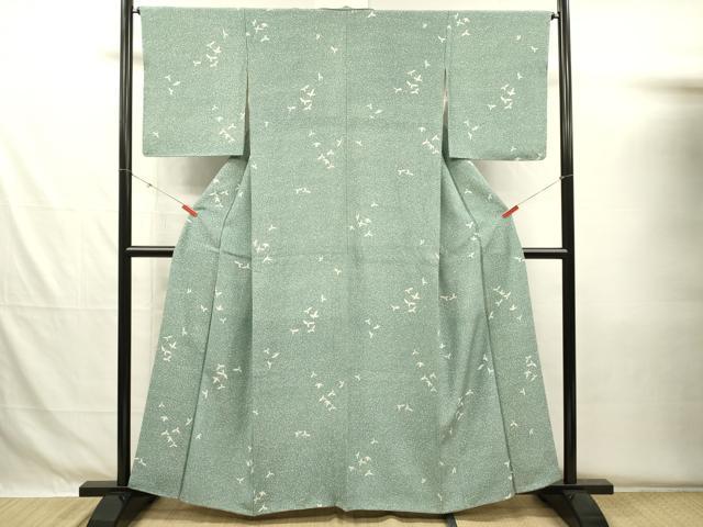 平和屋着物■上質な小紋 舞花文 たたき染め 正絹 逸品 DABG7976ya