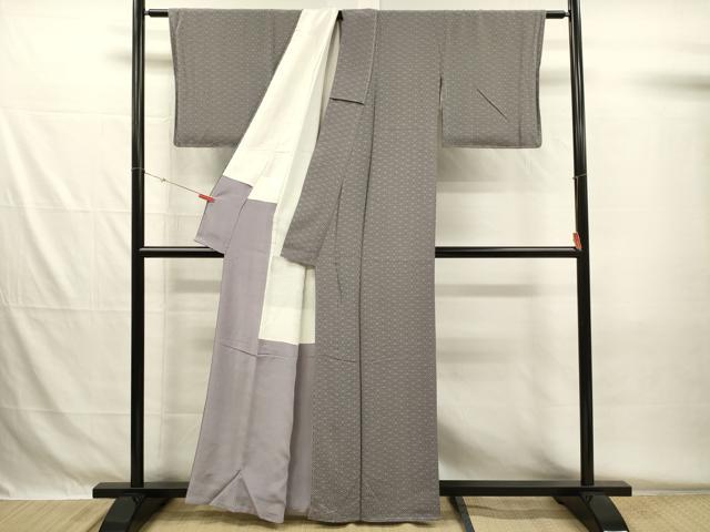 平和屋着物■上質な小紋 麻の葉文様 正絹 逸品 未使用 DABG7979ya