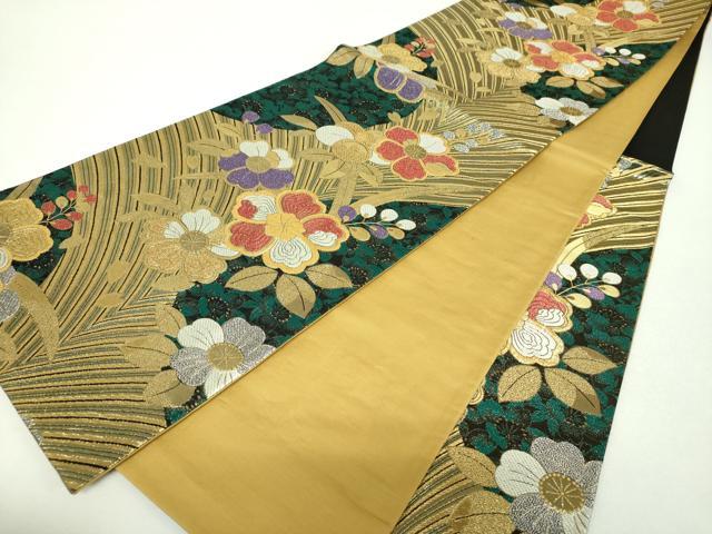 平和屋着物▼六通柄袋帯 辻が花 金銀糸 正絹 逸品 DABG8028ps