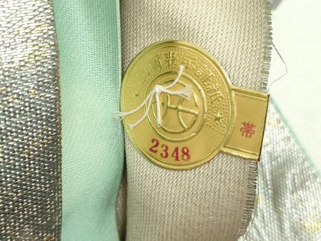 平和屋着物▼西陣 帯匠山下謹製 六通柄袋帯 華ごよみ 紅梅若松文 金銀糸 証紙付き 正絹 逸品 DABG8032ps