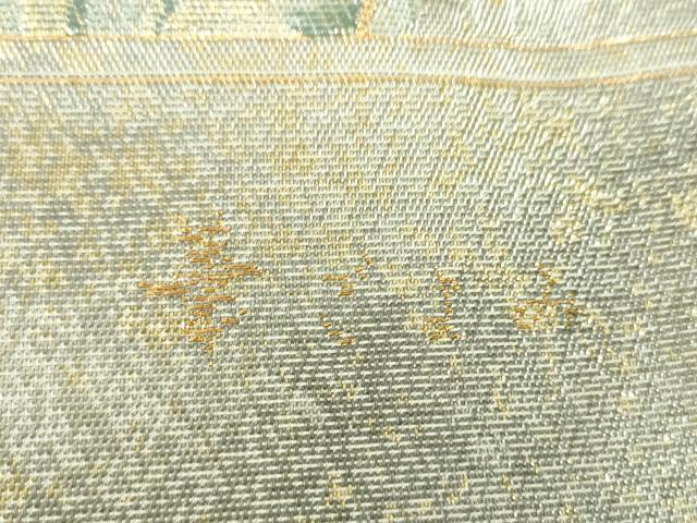 平和屋着物▼西陣 帯匠山下謹製 六通柄袋帯 華ごよみ 紅梅若松文 金銀糸 証紙付き 正絹 逸品 DABG8032ps