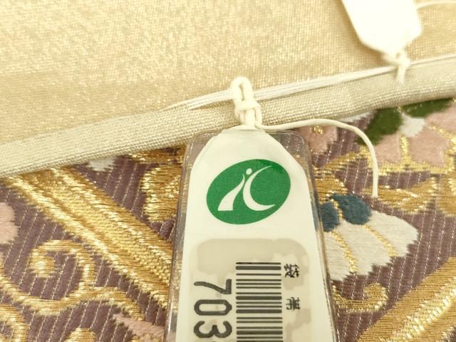 平和屋着物▼西陣 六通柄袋帯 唐織 蜀江花鳥文 金糸 健勝苑扱い 証紙付き 正絹 逸品 未使用 DABG8046ps