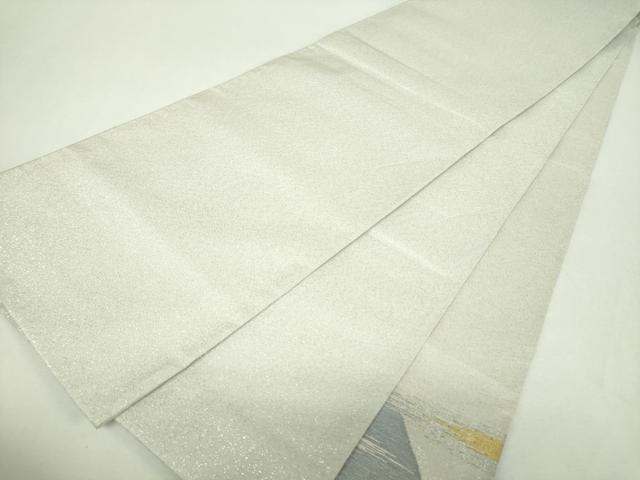 平和屋着物●爪掻き本綴れ 太鼓柄袋帯 雲取り遠山文 金銀糸 正絹 逸品 DABG8048ps