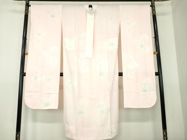 平和屋着物●振袖用長襦袢 無双仕立て 雪輪花地紋 暈し染め 正絹 逸品 未使用 DABG8212ps